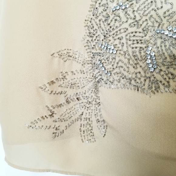 Talbots Large Blouse Gold Beaded With Rhinestones. NWT - Picture 6 of 16